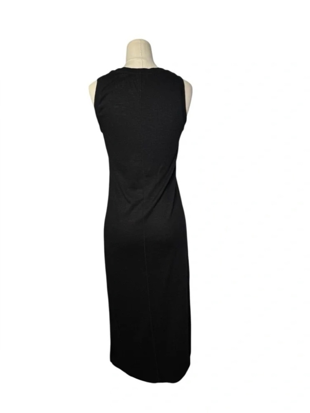 Paige Knit V Neck Tank Slit Midi Dress Black XS - Picture 4 of 5
